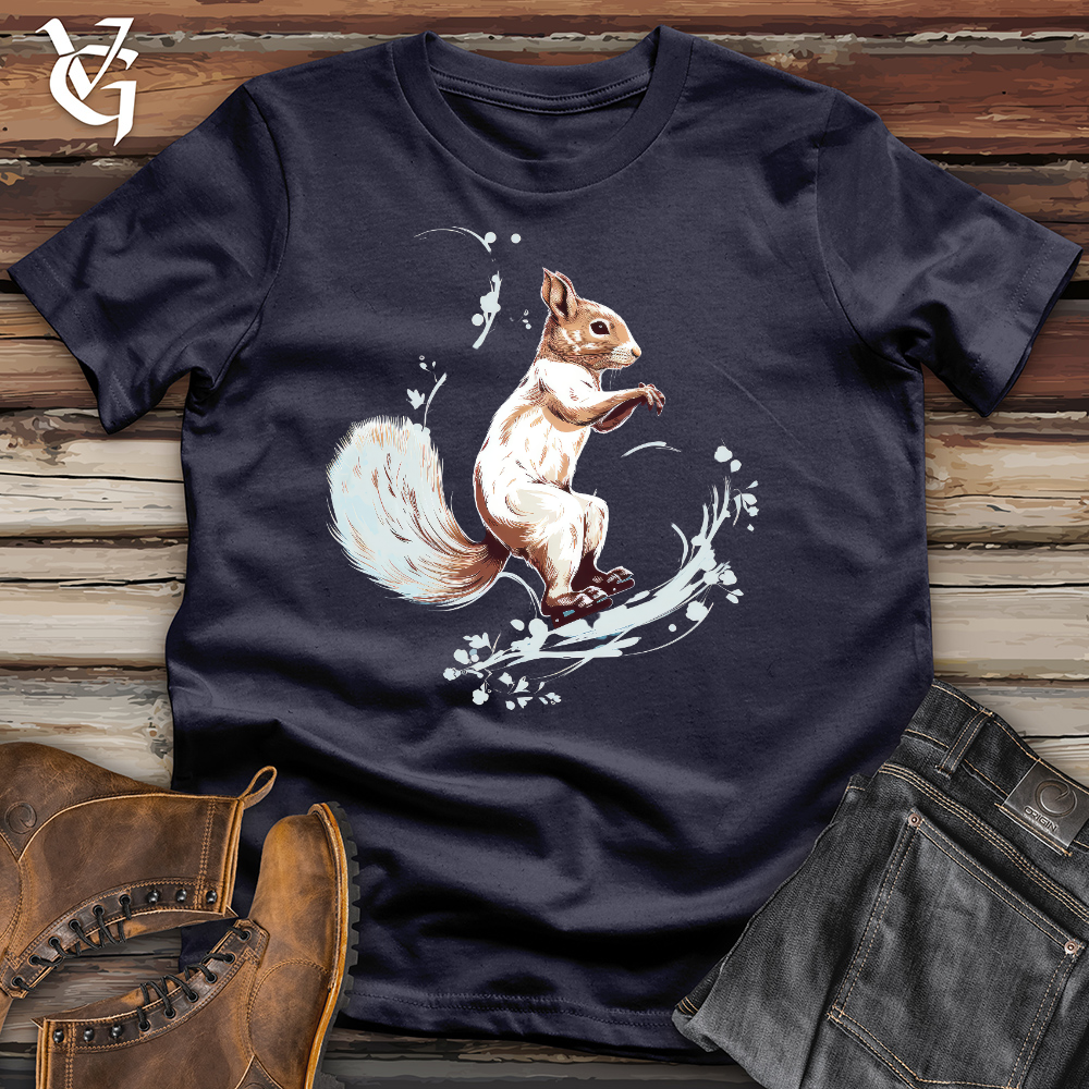 Graceful Ice Skating Squirrel Cotton Tee