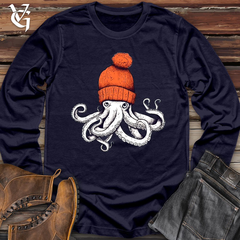 Octopus Orange Beanie Long Sleeve