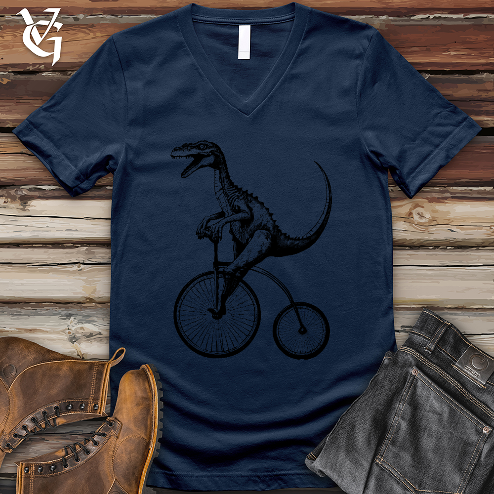 Dinosaur Cyclist V-Neck Tee