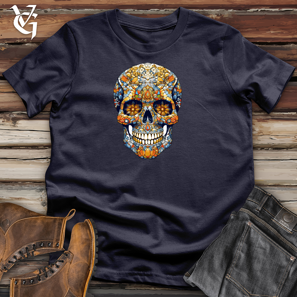 Retro Mosaic Skull Cotton Tee