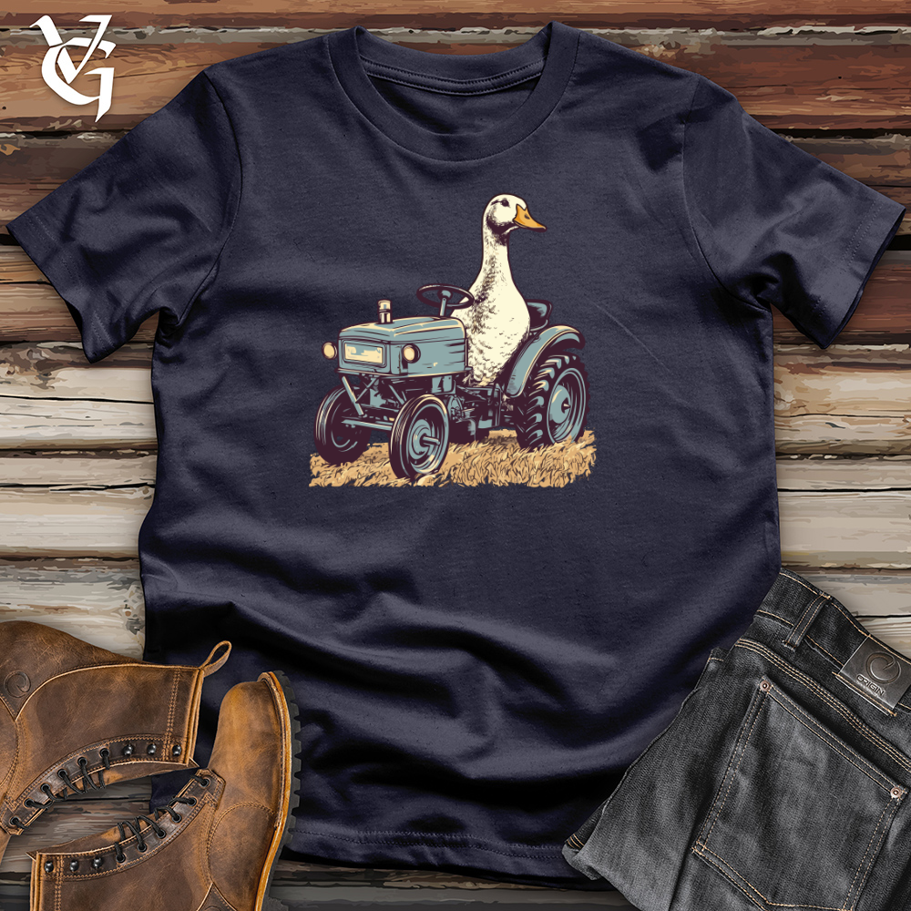 Retro Tractor Riding Duck Cotton Tee