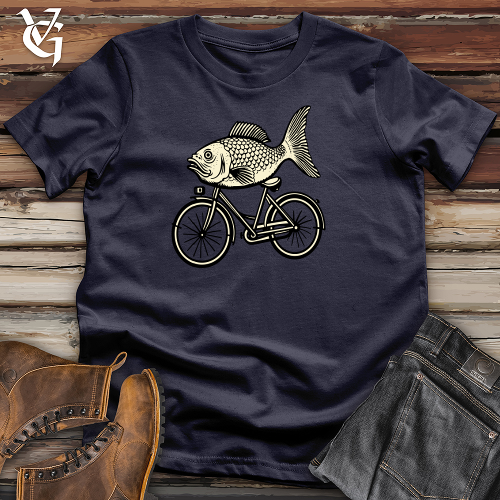 Retro Riding Fish Cotton Tee