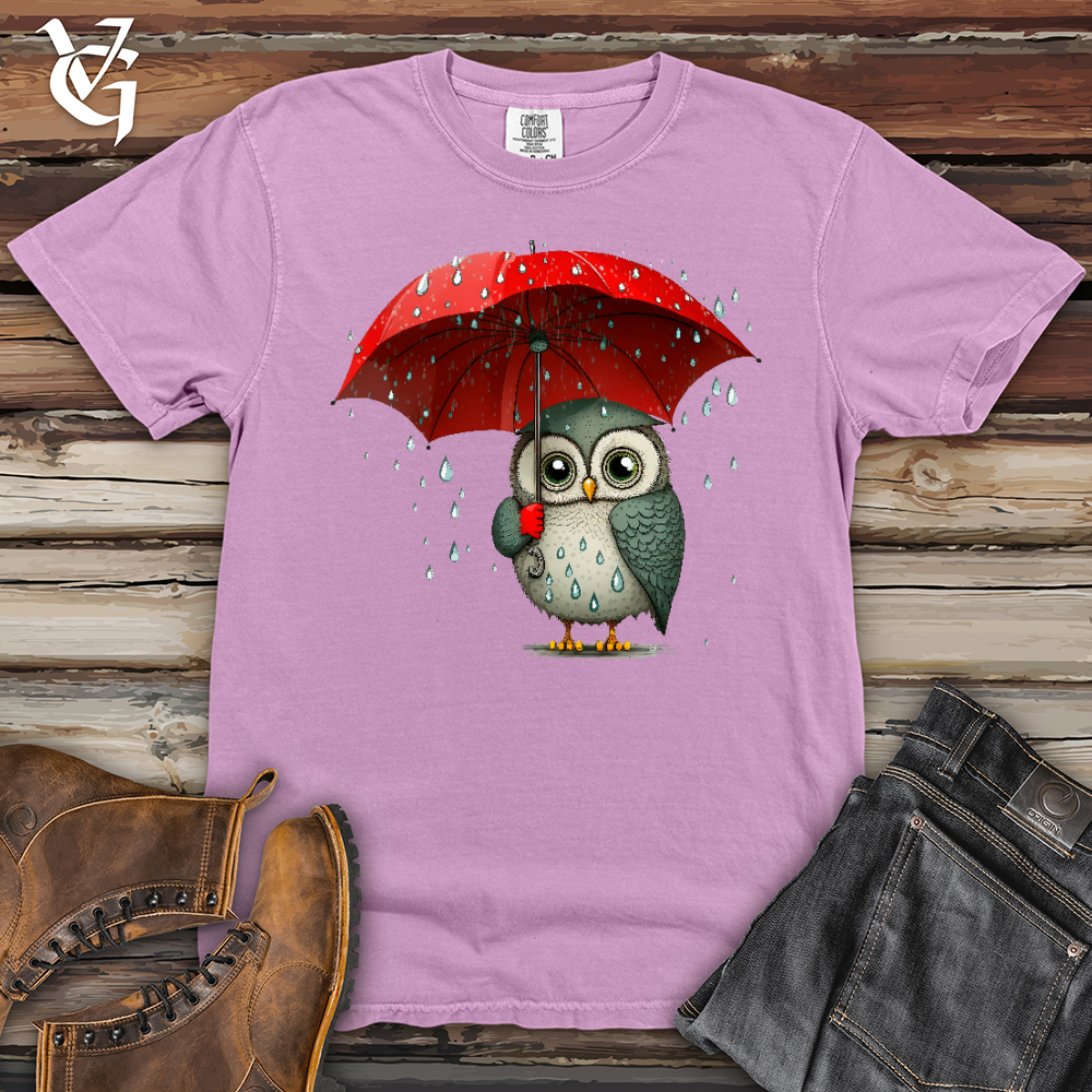 Owl In The Rain Heavy Cotton Comfort Colors Tee