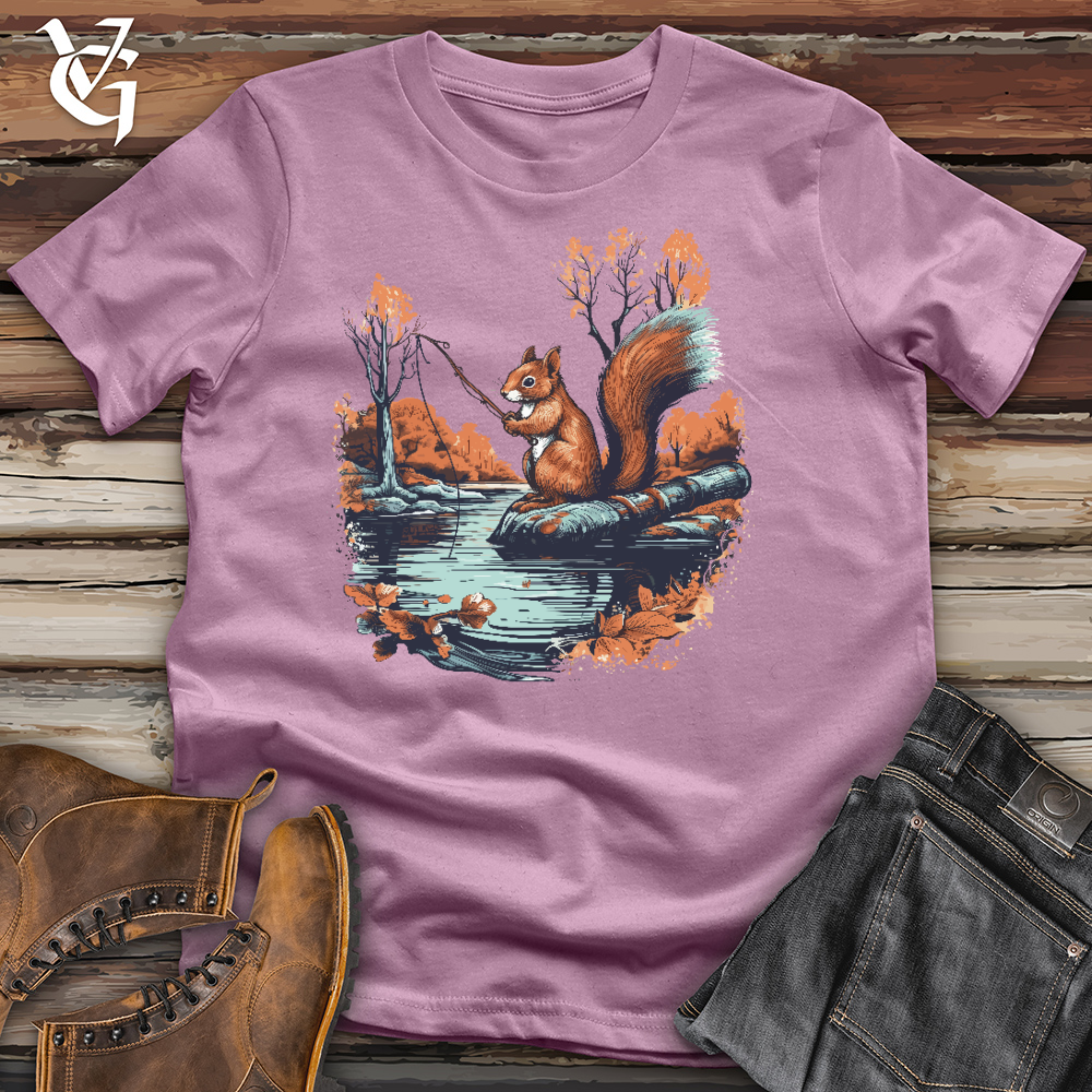 Fishing Squirrel Cotton Tee