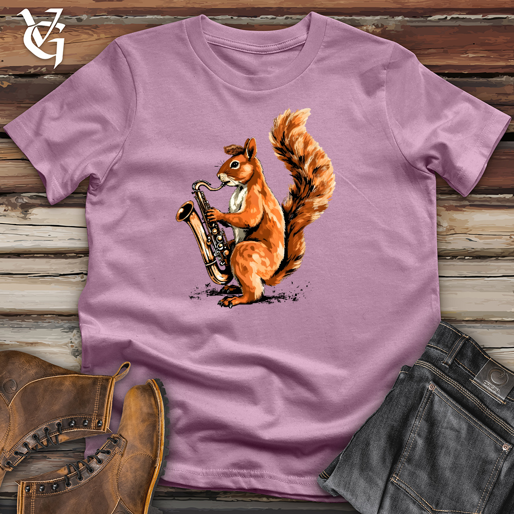 Squirrel Playing The Saxophone Cotton Tee