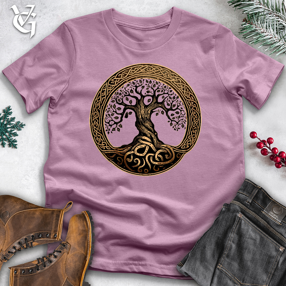 Ornate Golden Tree Of Life Cotton Tee