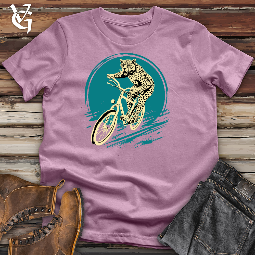 Cheetah Riding On A Bike Cotton Tee