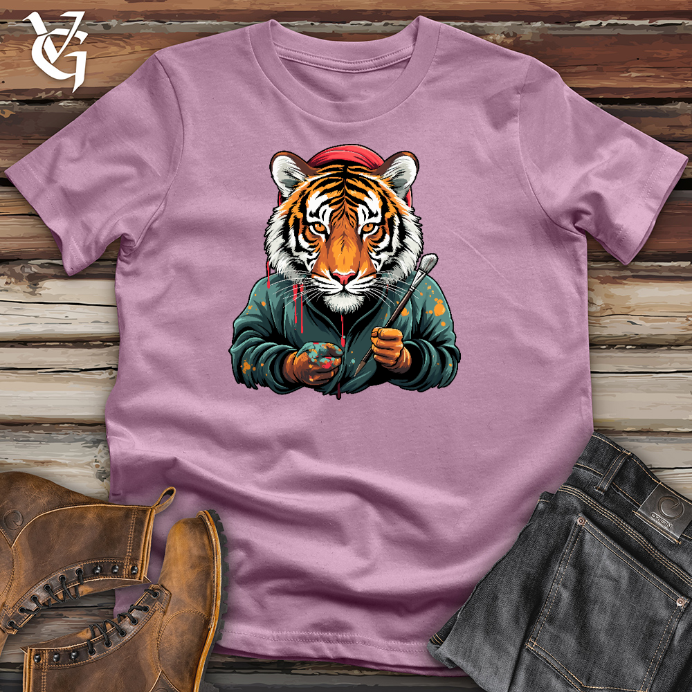 A Tiger With Painting Brush Cotton Tee