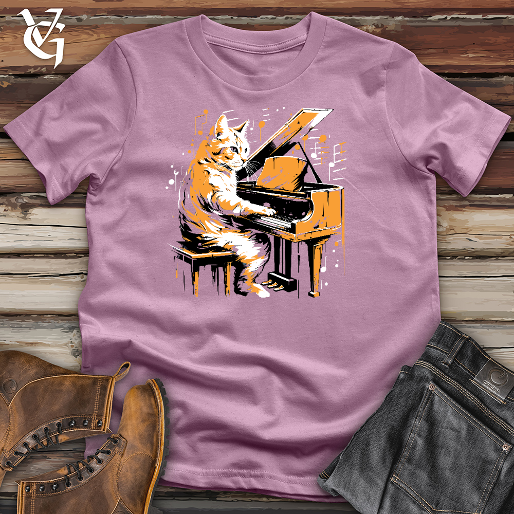 Cat Playing Music Cotton Tee