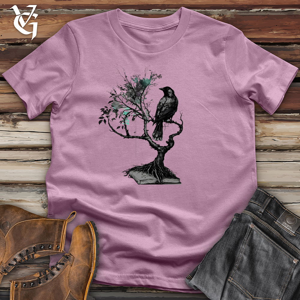 Raven with Tree and Book Cotton Tee