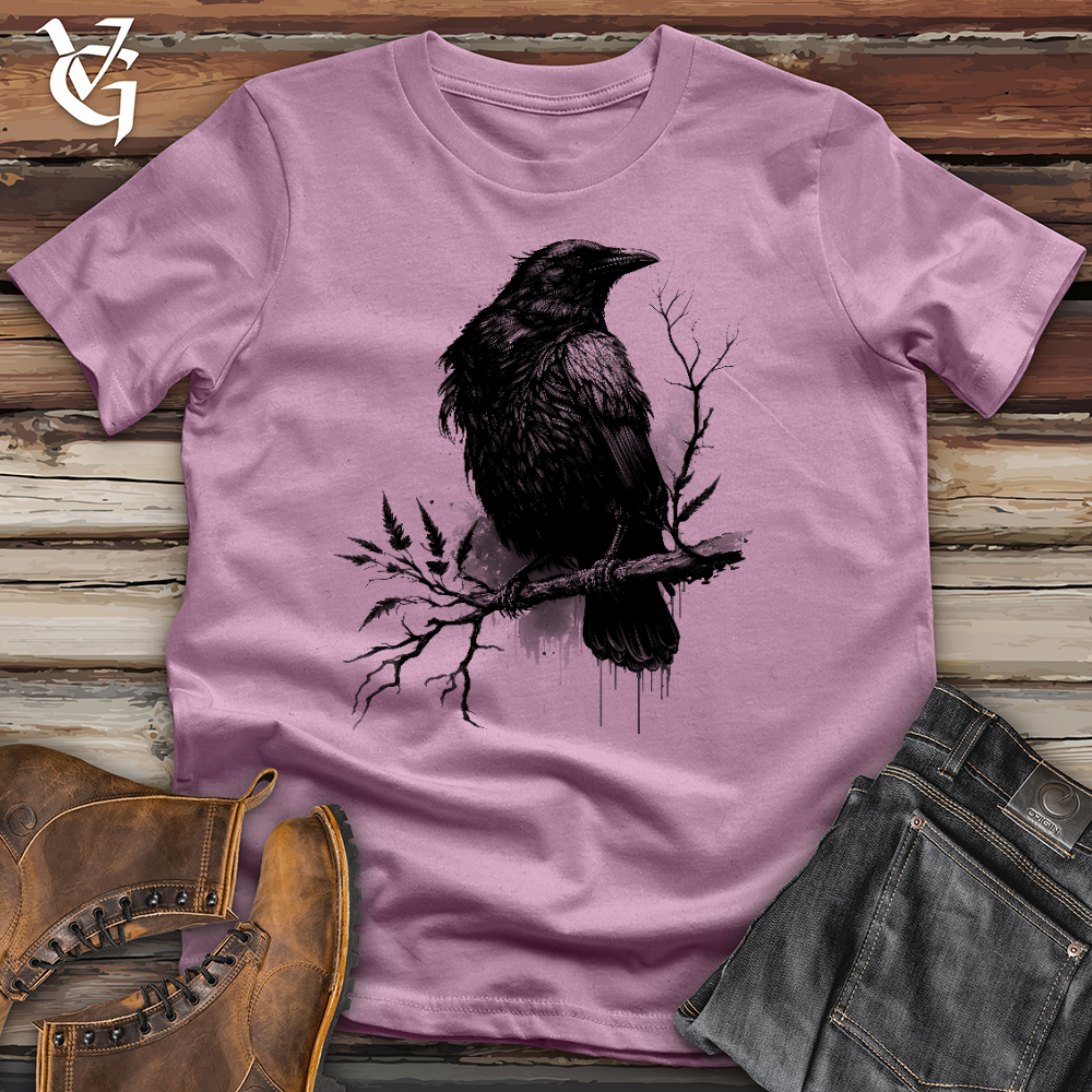 Raven on Branch Cotton Tee