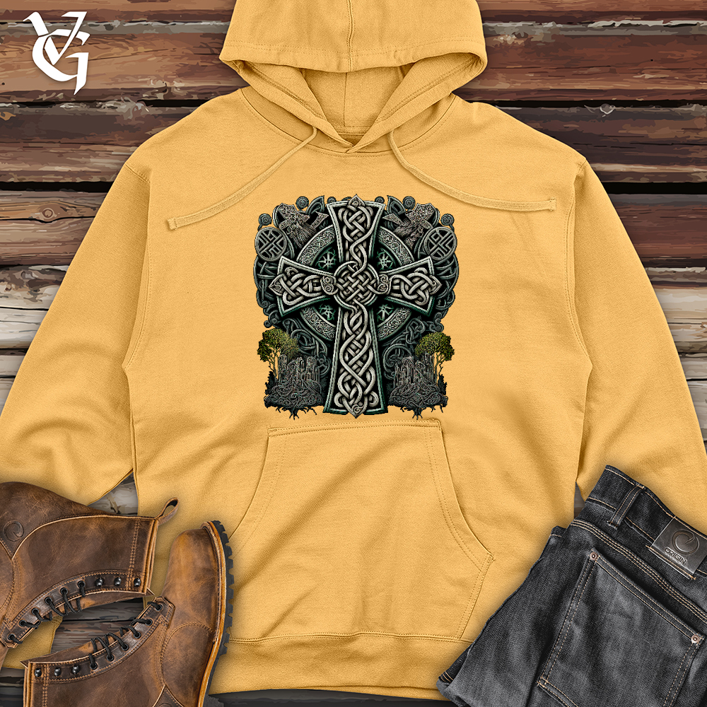 Metallic Celtic Crosses Midweight Hooded Sweatshirt