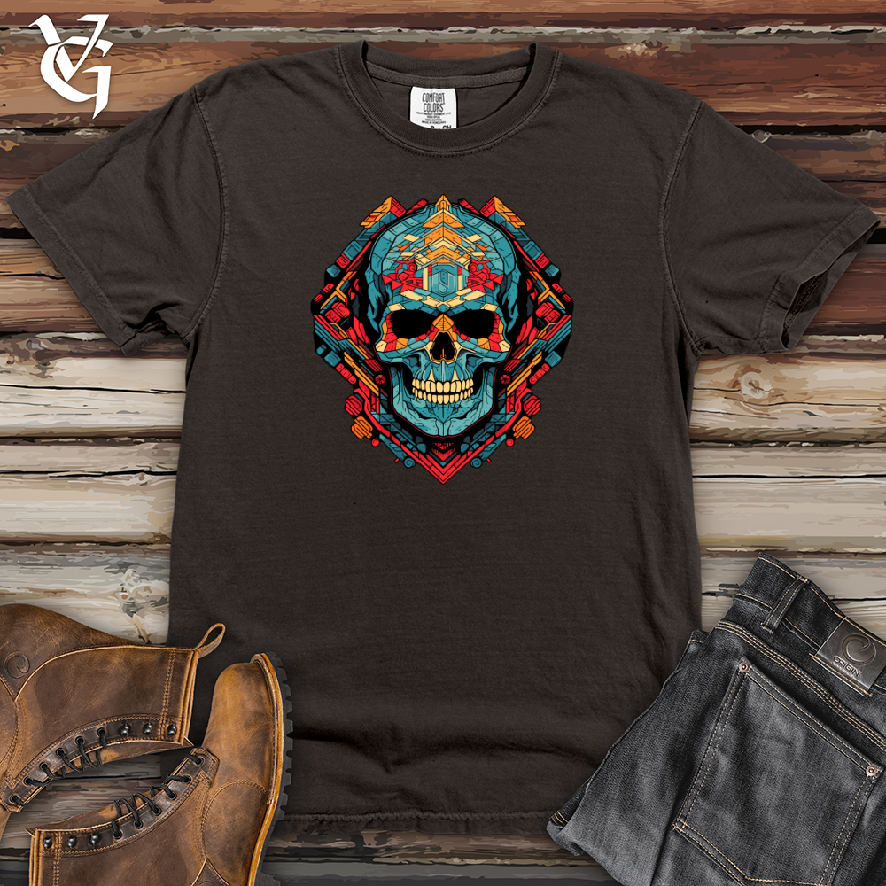 Retro Geometric Skullscape Heavy Cotton Comfort Colors Tee