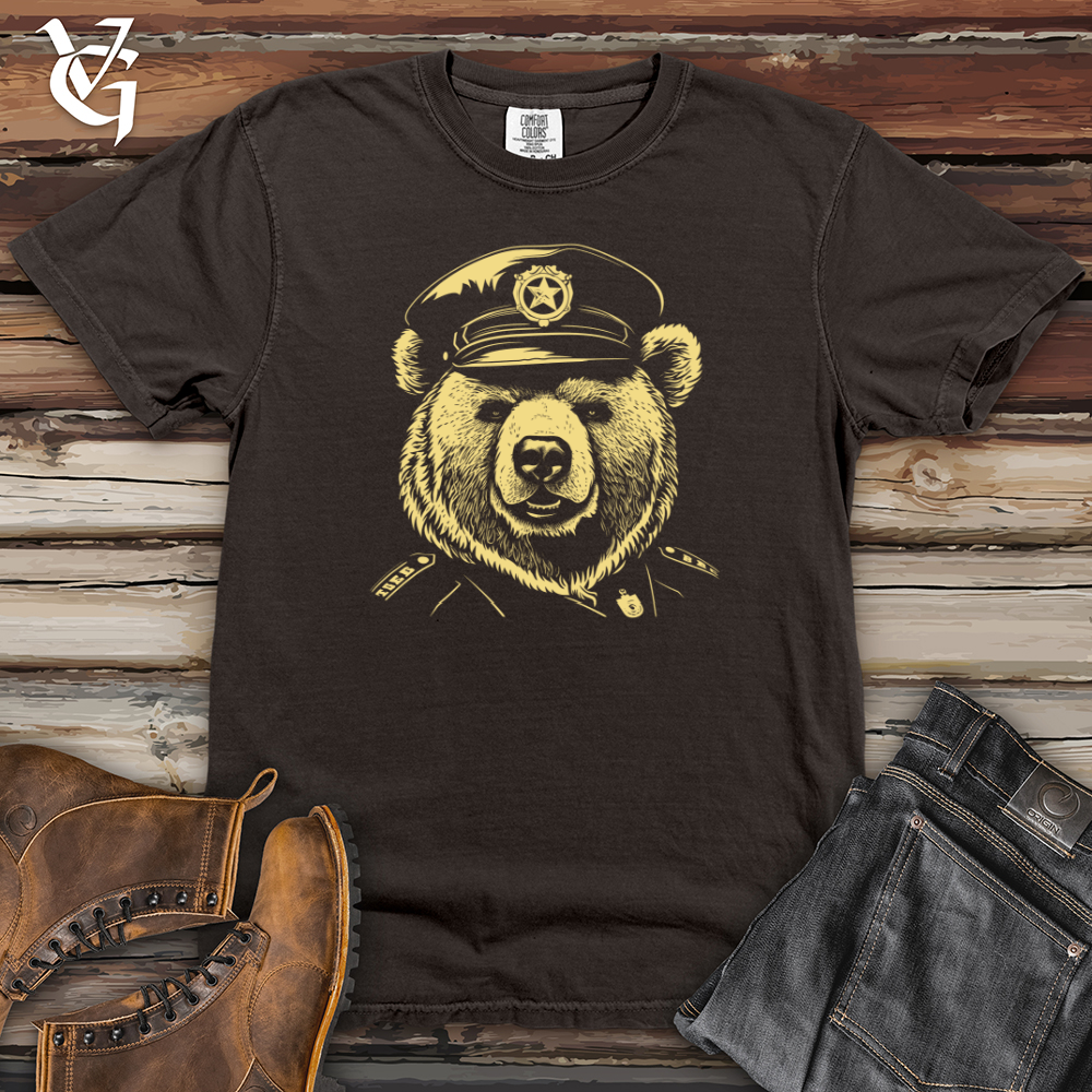 Policeman Bear Patrol Heavy Cotton Comfort Colors Tee