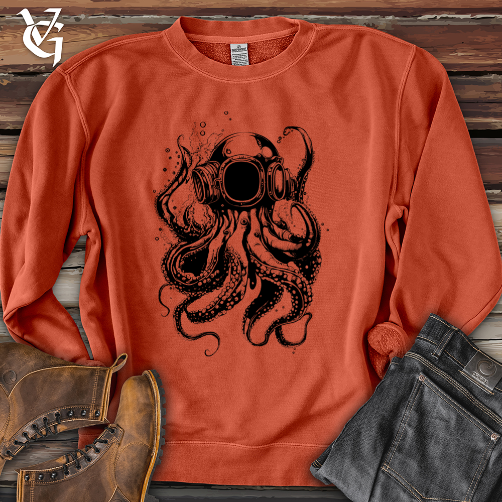 Scuba Octopus Pigment-Dyed Crewneck