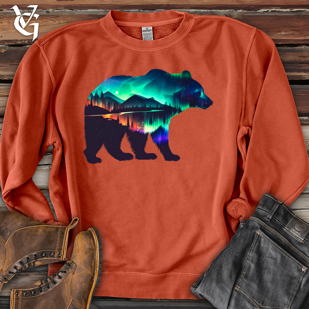 Northern Lights Bear Pigment-Dyed Crewneck