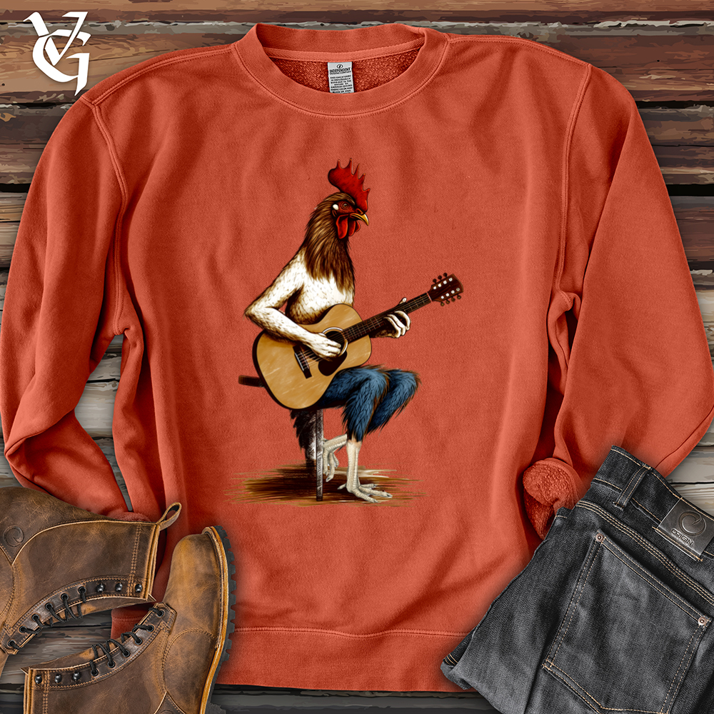 Chicken Guitarist Banjo Bison Pigment-Dyed Crewneck