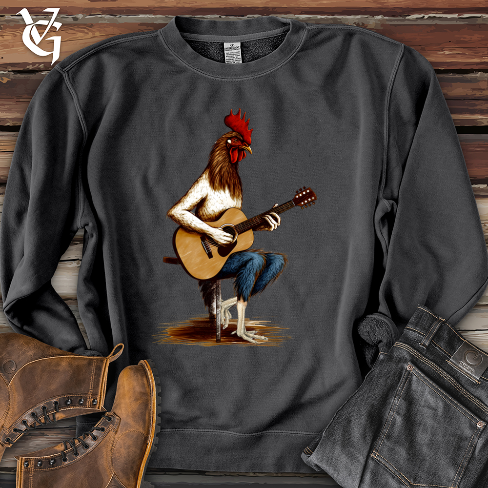 Chicken Guitarist Banjo Bison Pigment-Dyed Crewneck