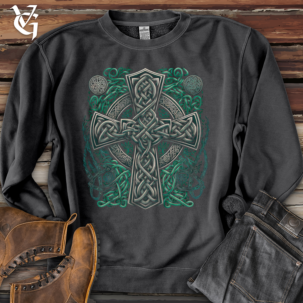 Celtic Crosses Pigment-Dyed Crewneck