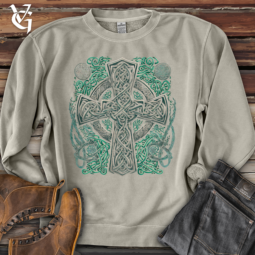 Celtic Crosses Pigment-Dyed Crewneck