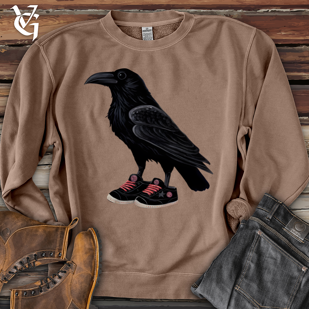 Raven Wearing Sneakers Pigment-Dyed Crewneck