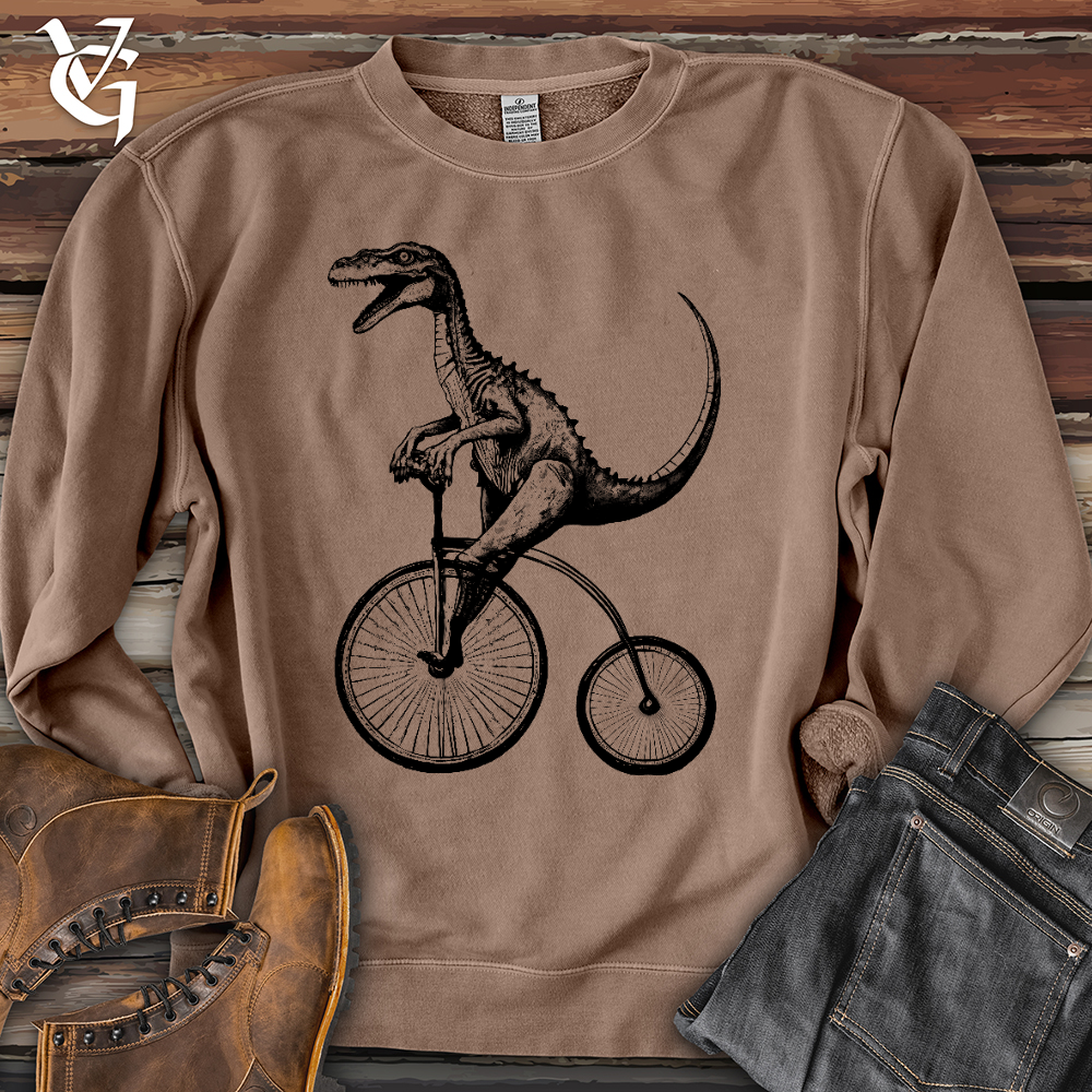 Dinosaur Cyclist Pigment-Dyed Crewneck