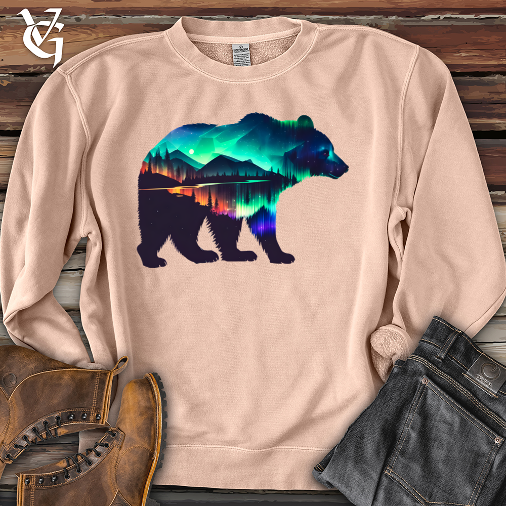 Northern Lights Bear Pigment-Dyed Crewneck