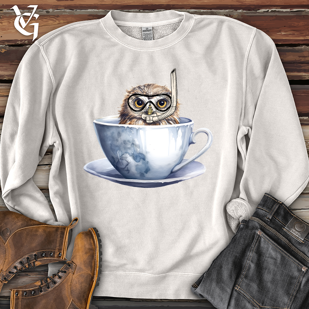 Snorkeling Owl Banjo Bison Pigment-Dyed Crewneck