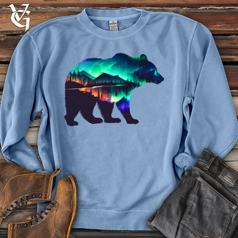 Northern Lights Bear Pigment-Dyed Crewneck