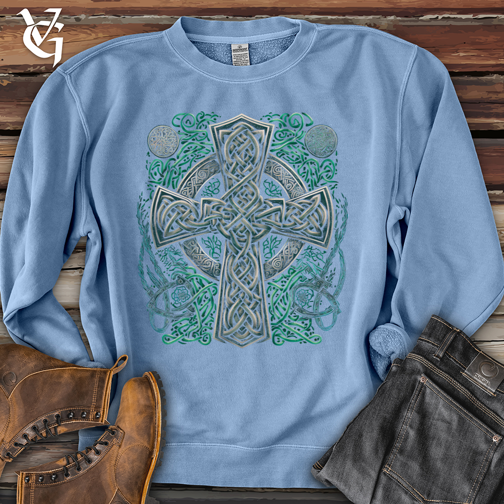 Celtic Crosses Pigment-Dyed Crewneck