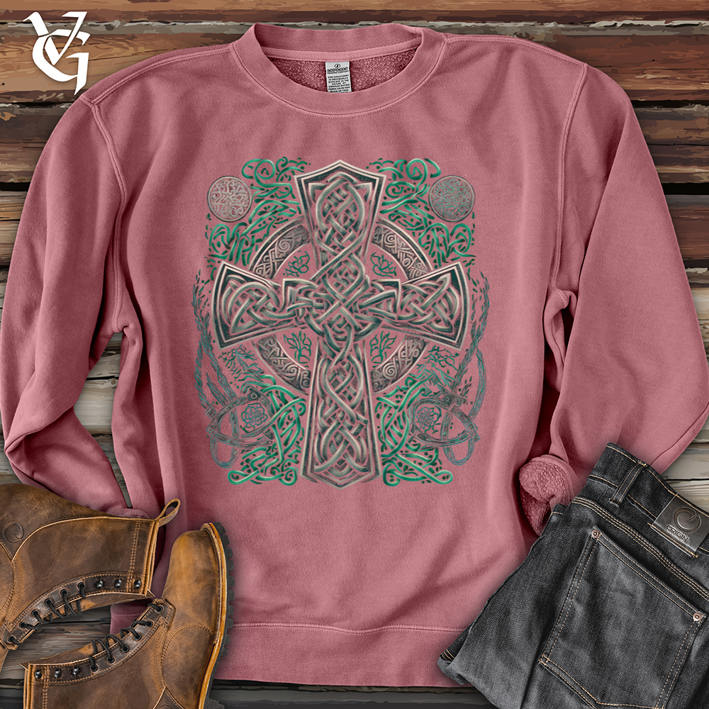 Celtic Crosses Pigment-Dyed Crewneck