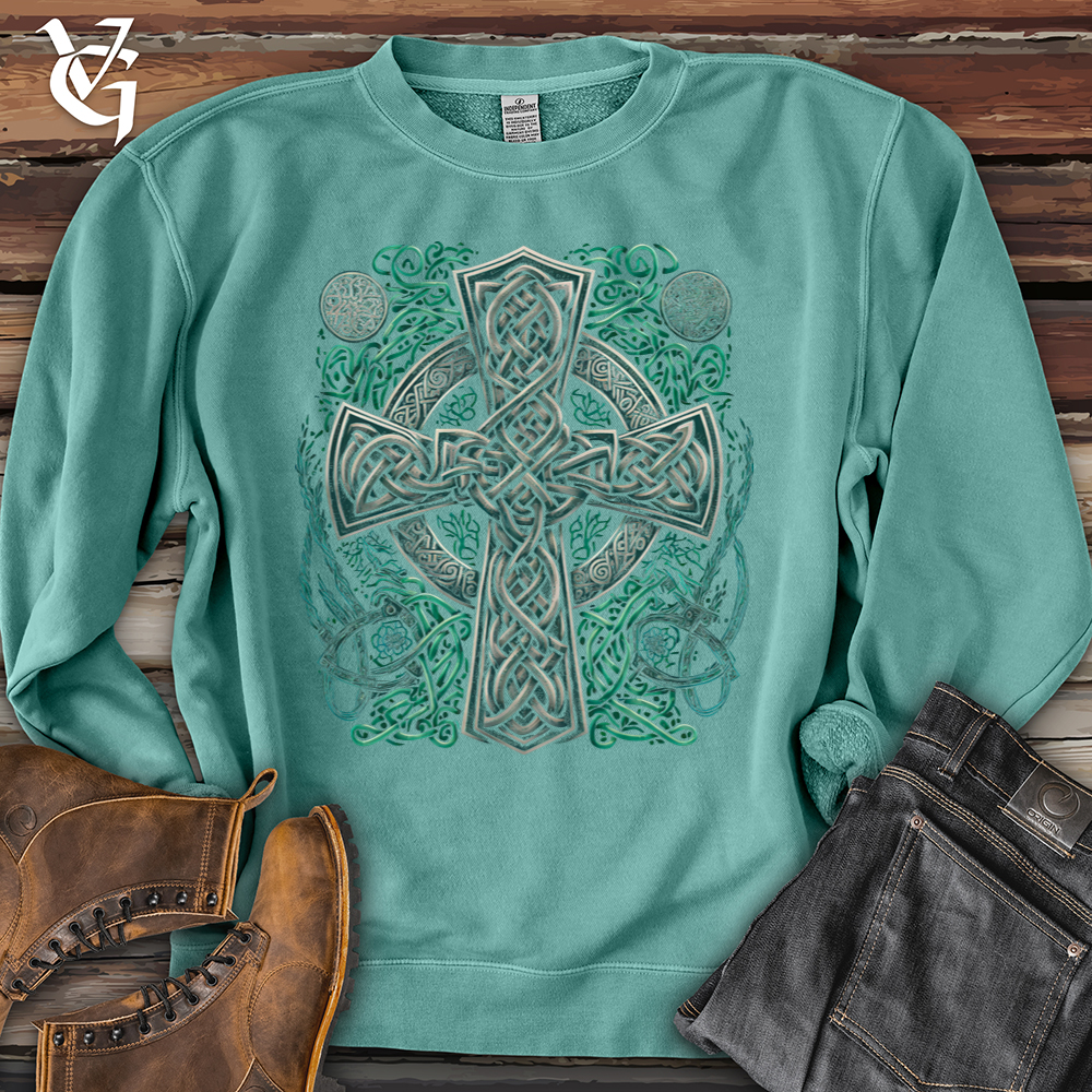 Celtic Crosses Pigment-Dyed Crewneck