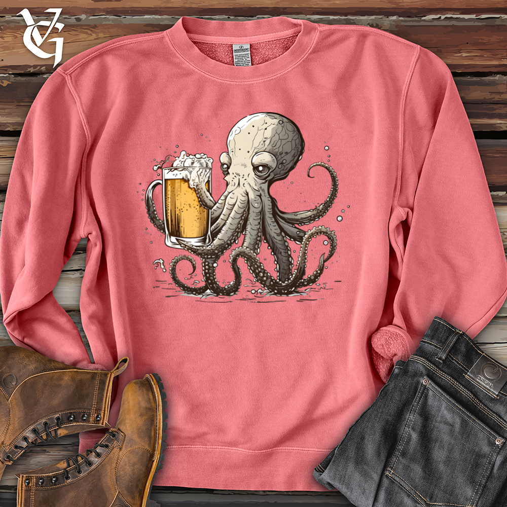 Octopus Happy Hour Pigment-Dyed Crewneck