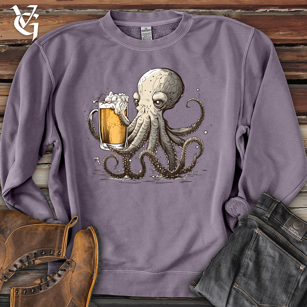 Octopus Happy Hour Pigment-Dyed Crewneck