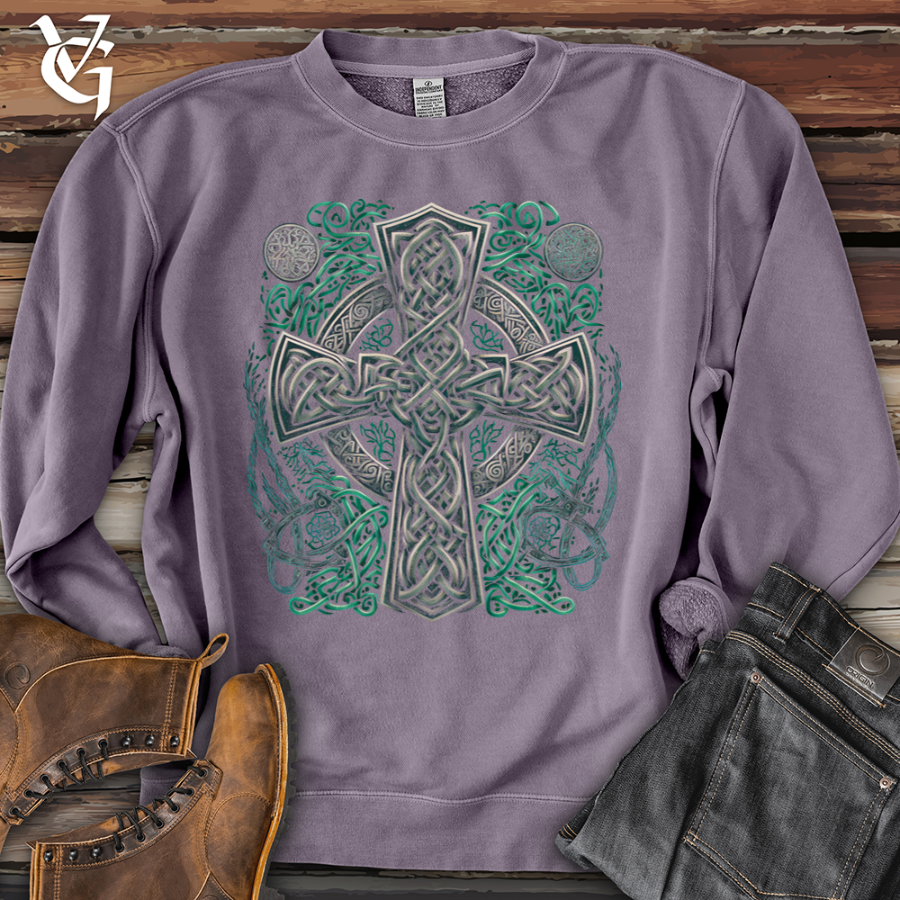Celtic Crosses Pigment-Dyed Crewneck