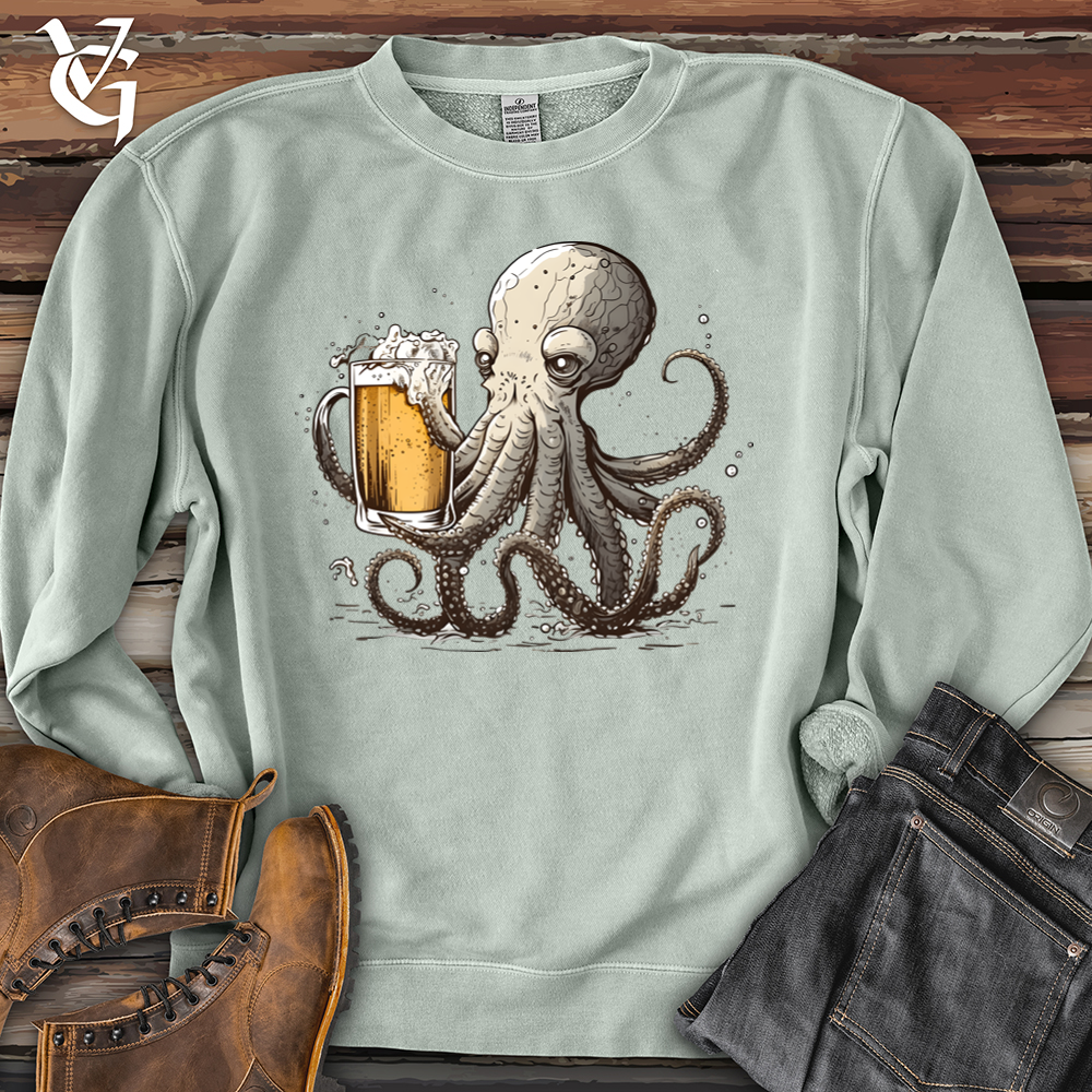 Octopus Happy Hour Pigment-Dyed Crewneck