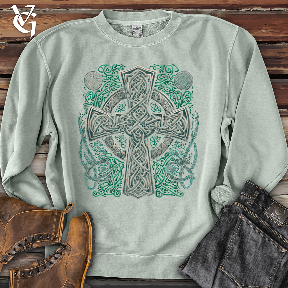 Celtic Crosses Pigment-Dyed Crewneck