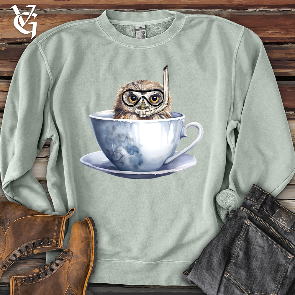 Snorkeling Owl Banjo Bison Pigment-Dyed Crewneck