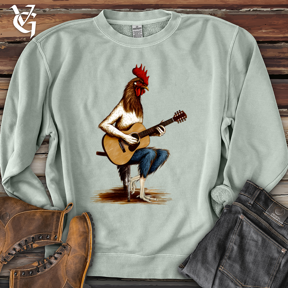Chicken Guitarist Banjo Bison Pigment-Dyed Crewneck