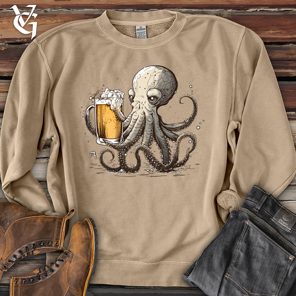 Octopus Happy Hour Pigment-Dyed Crewneck
