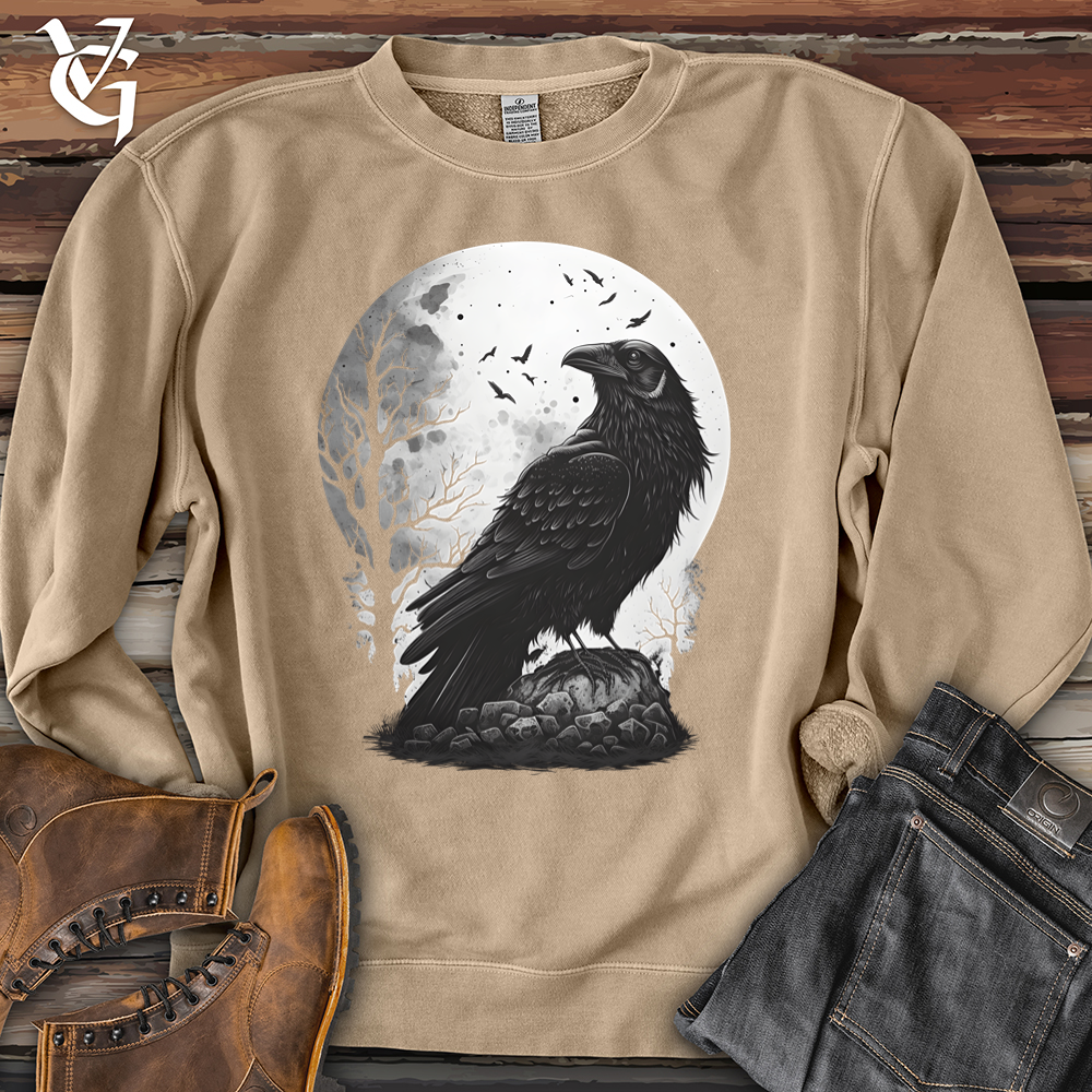 Midnight Raven Perch Pigment-Dyed Crewneck