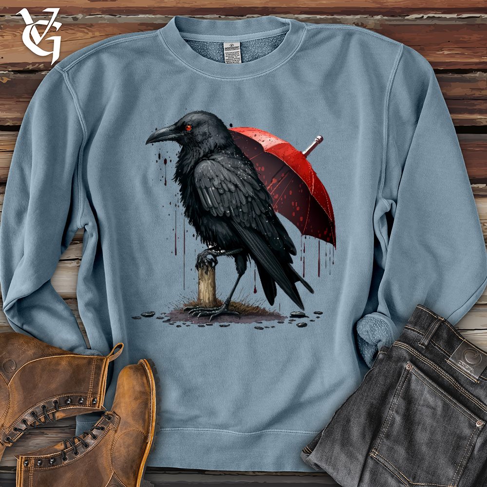 Raven in the Rain Banjo Bison Pigment-Dyed Crewneck
