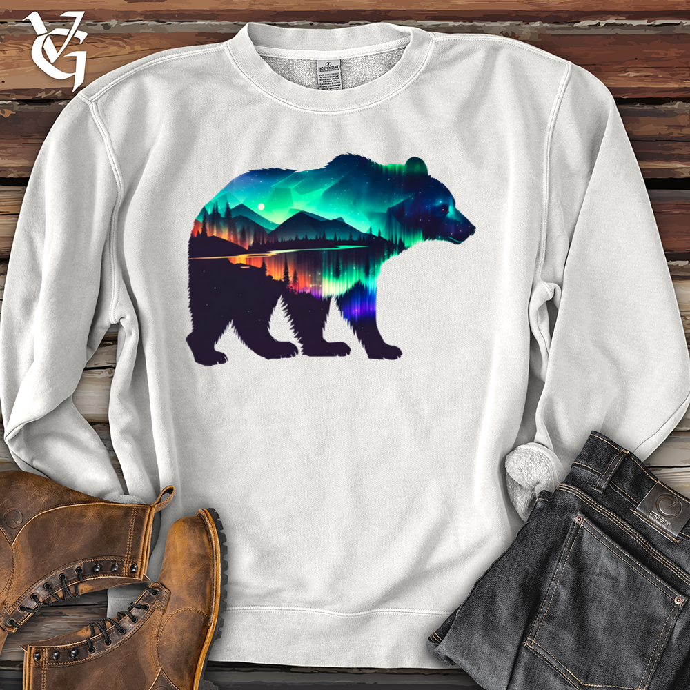 Northern Lights Bear Pigment-Dyed Crewneck