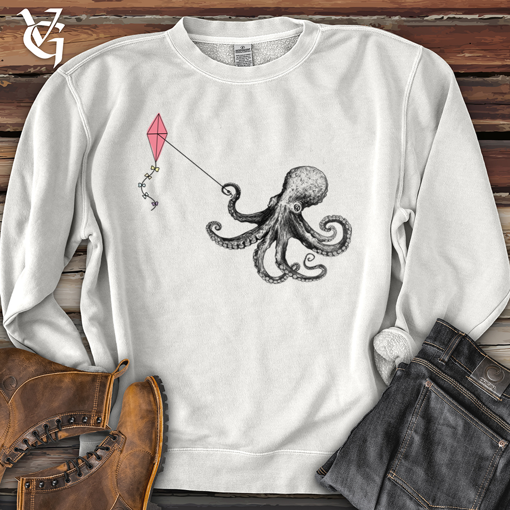 Octopus Flying Kyte Banjo Bison Pigment-Dyed Crewneck