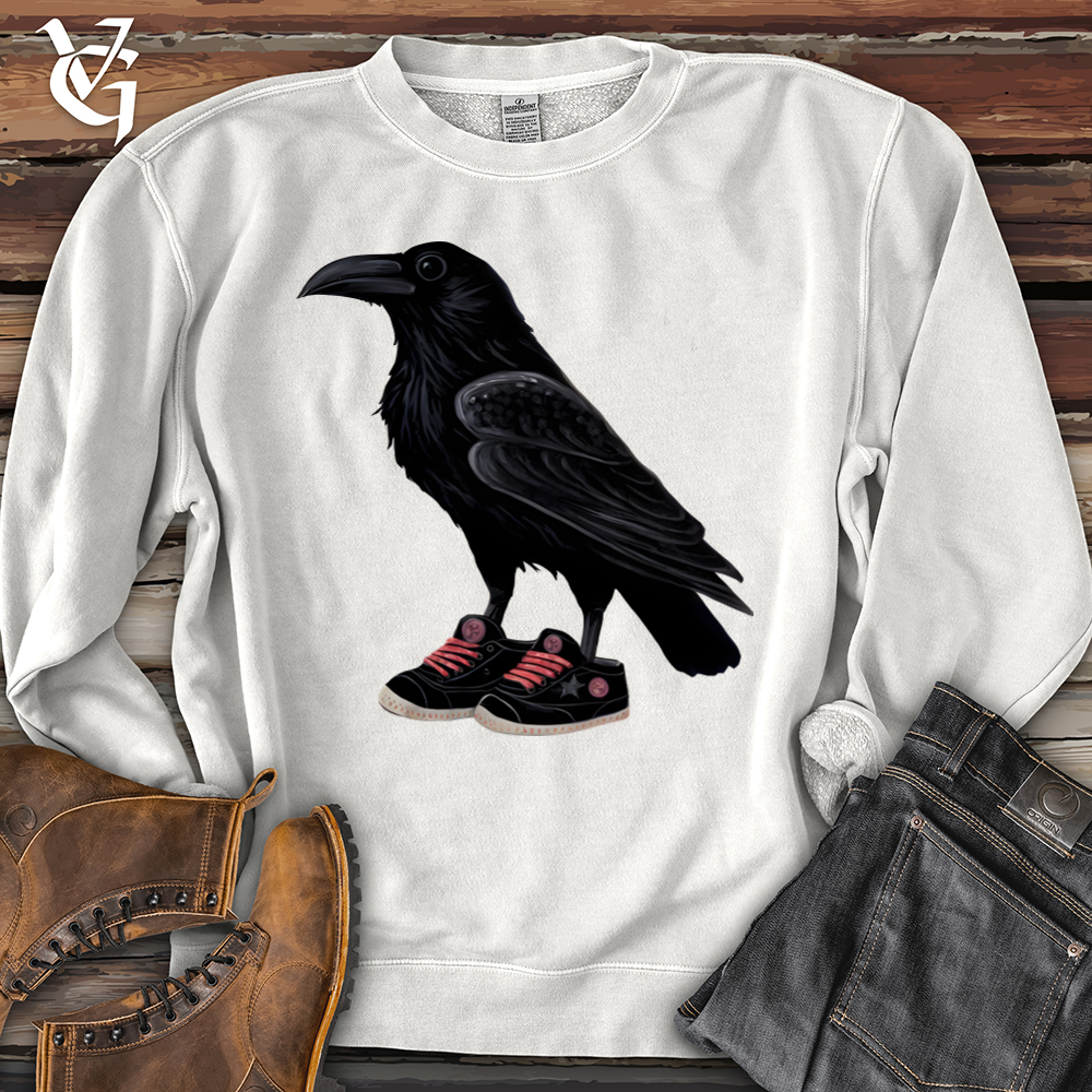 Raven Wearing Sneakers Pigment-Dyed Crewneck
