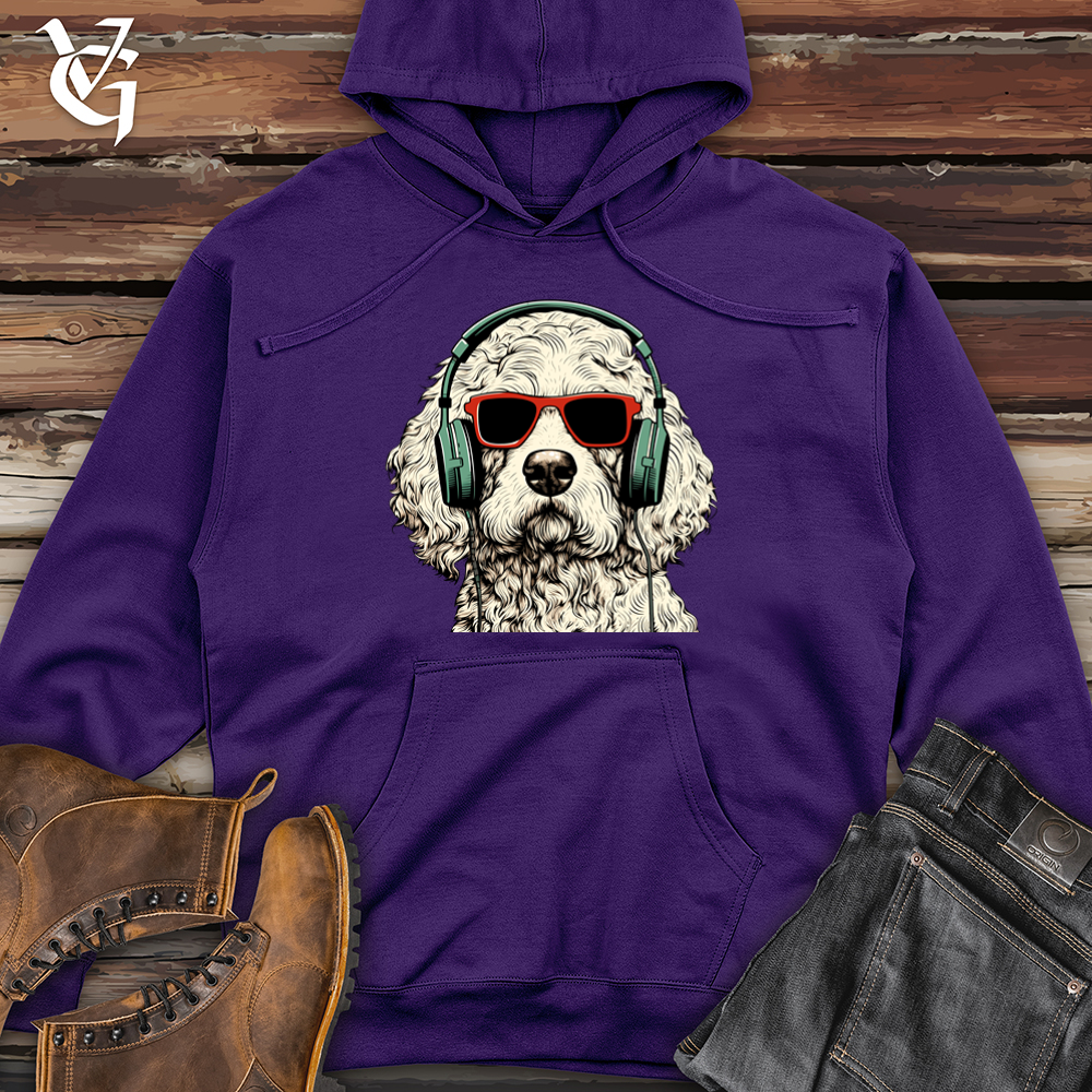 Doodle Dog Soundwave Vibes Midweight Hooded Sweatshirt