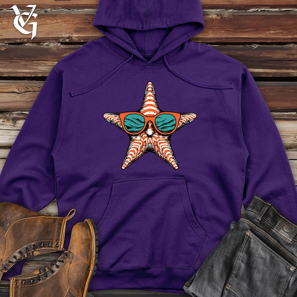 Starfish Seaside Chic Hipster Style Midweight Hooded Sweatshirt