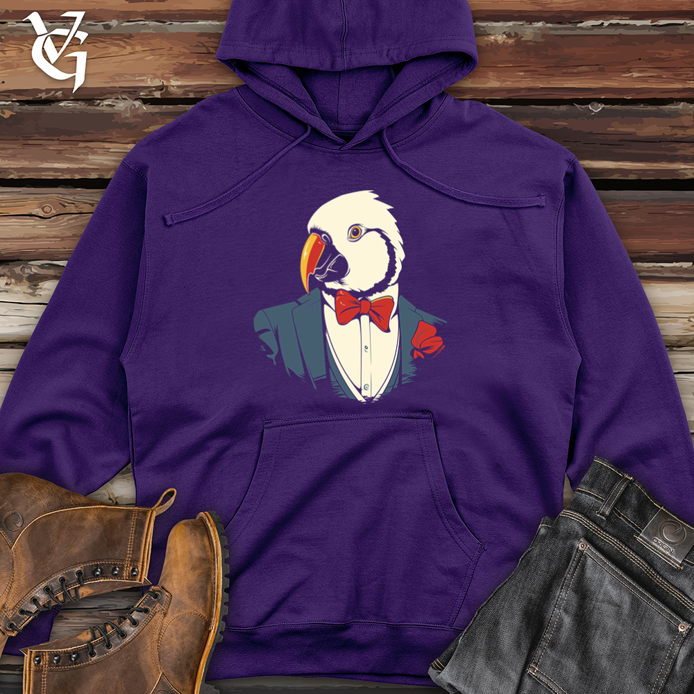 Retro Tuxedo Parrot Midweight Hooded Sweatshirt