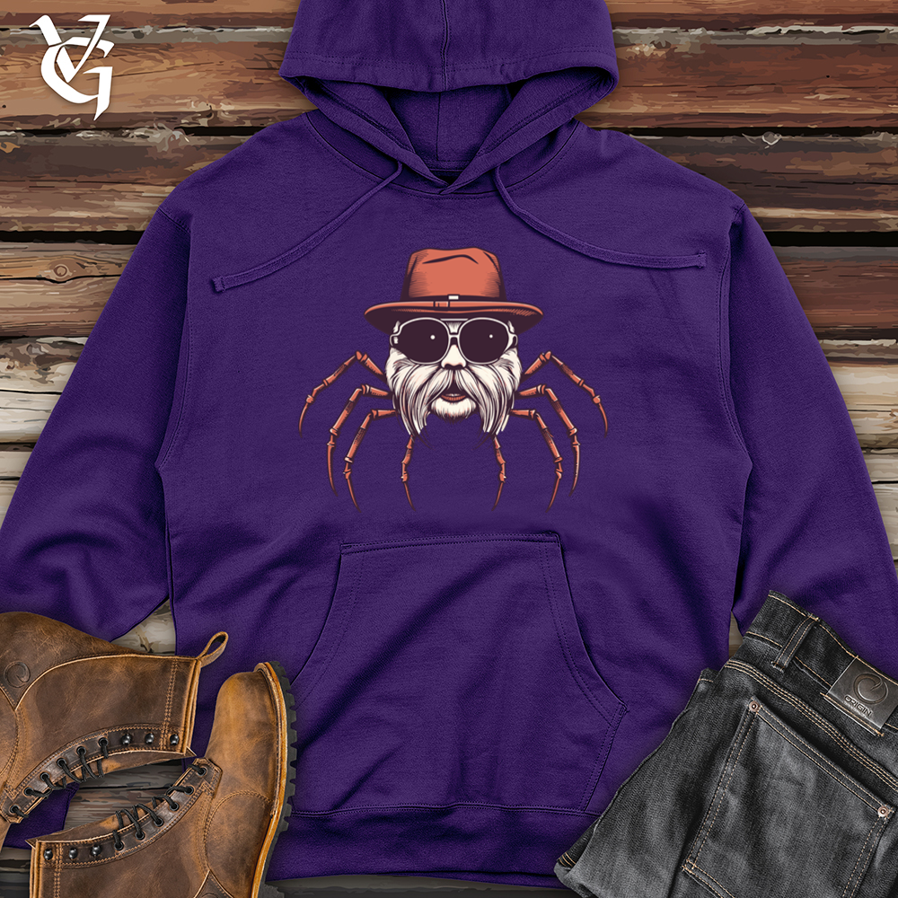 Spider Silken Web Hipster Threads Midweight Hooded Sweatshirt