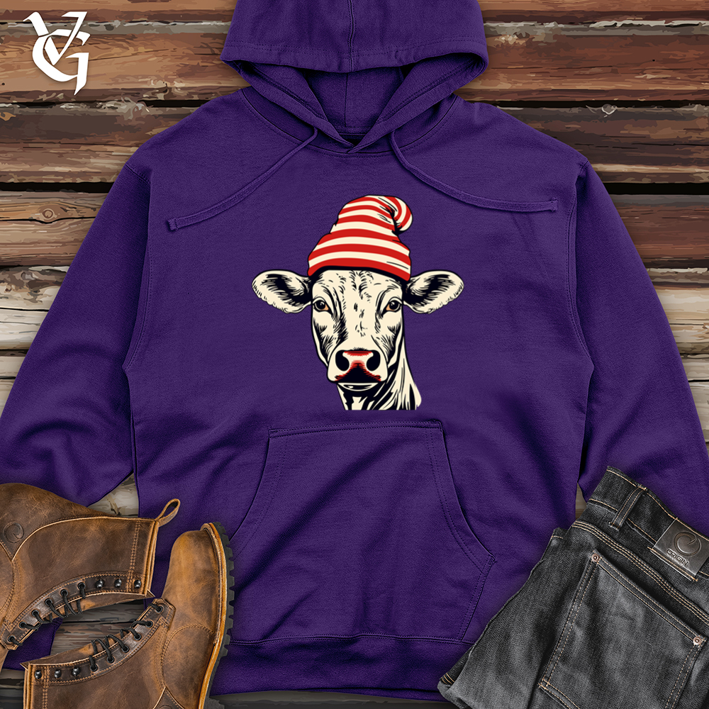 Striped Beanie Bovine Midweight Hooded Sweatshirt